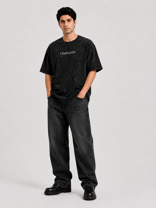LIMITLESS - Acid Washed Oversized Tee