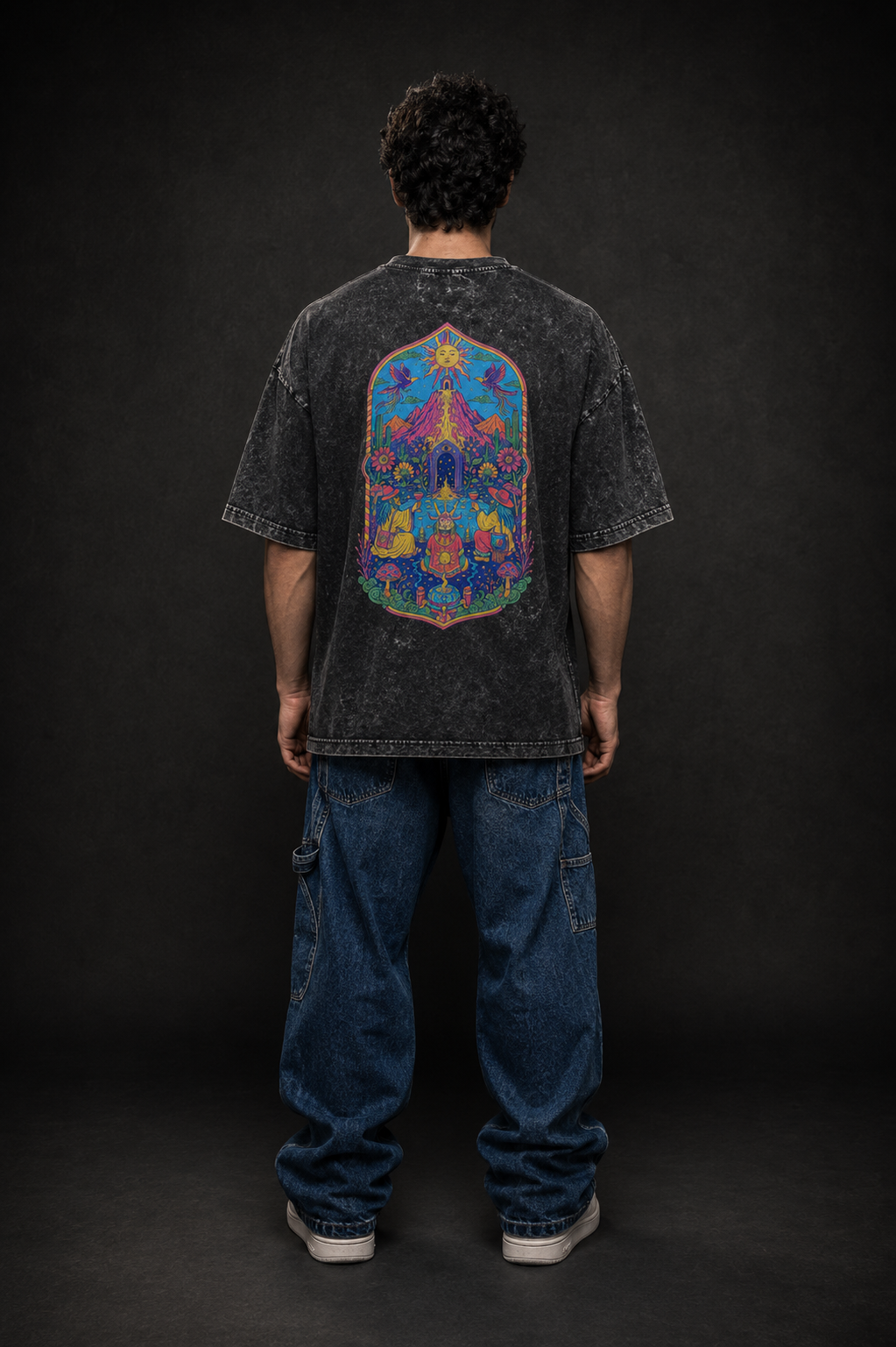 Follow The Inner Sun - Acid Washed Oversized Tee