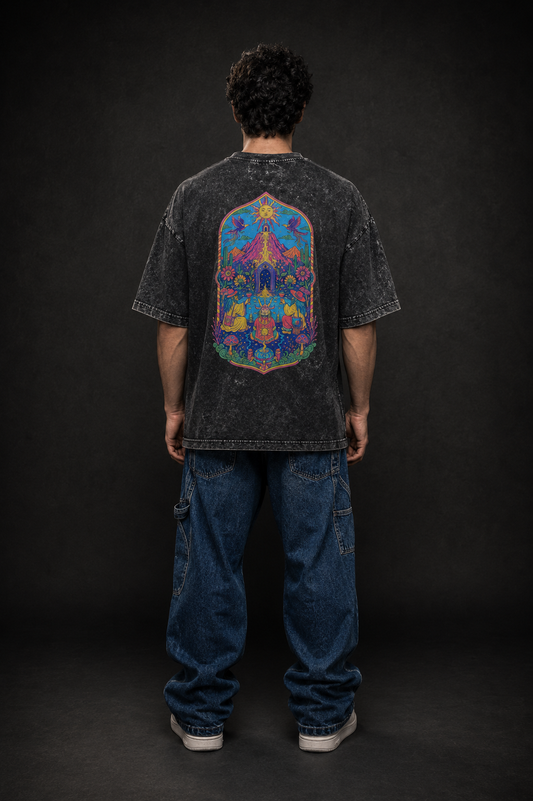 Follow The Inner Sun - Acid Washed Oversized Tee