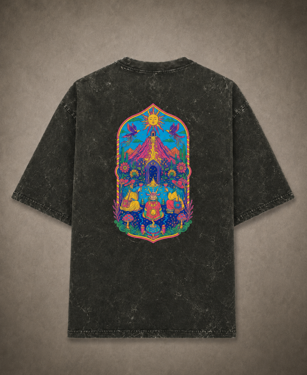 Follow The Inner Sun - Acid Washed Oversized Tee