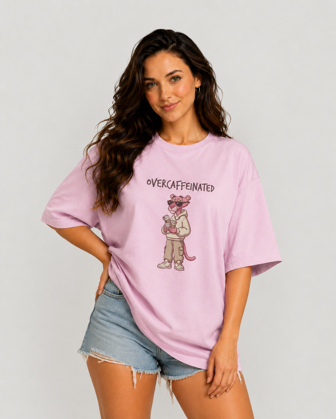 Overcaffeinated Panther - Oversized T-Shirt